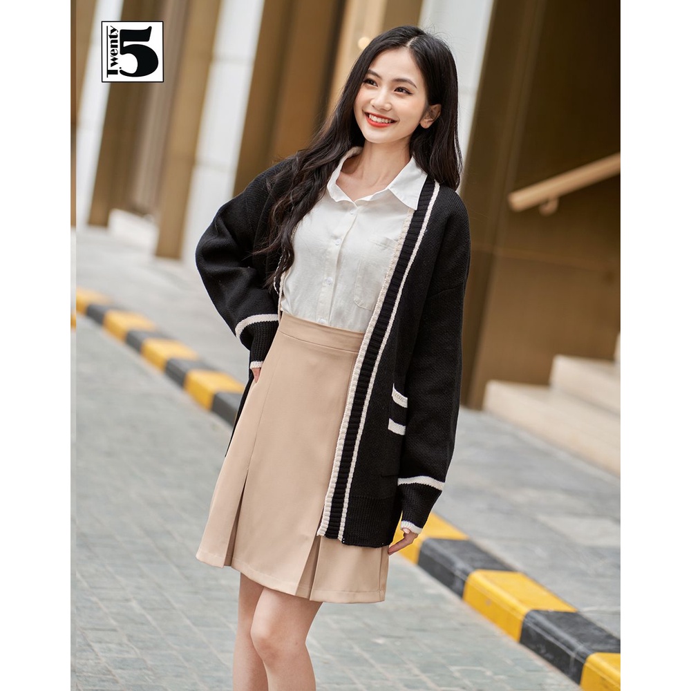 Chân váy chữ A công sở thanh lịch cạp lưng cao xếp ly ẩn Twentyfive N359