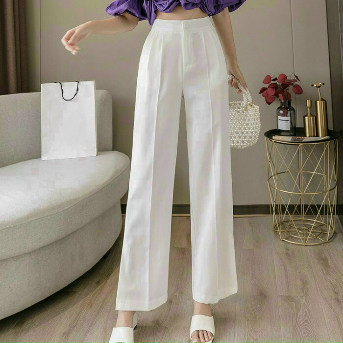 QUẦN TÂY ỐNG SUÔNG ỐNG LOE CẠP CAO GEN BỤNG 2 KHUY DÁNG DÀI THƯỚT THA QUẦN ỐNG RỘNG NỮ - TOP1SHOP