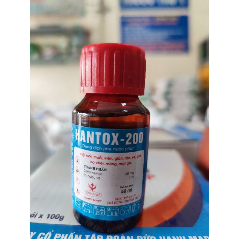 Hantox 200- 50ml Dung Dịch Phun  Ruồi, Muỗi, Kiến, Gián, Ve Rận, Mạt Gà... Tiêu Diệt Côn Trùng Hiệu Quả