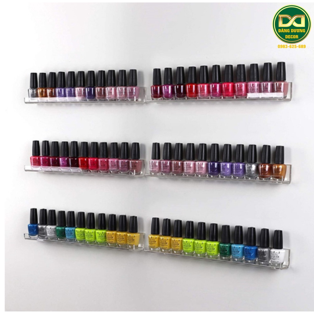 Kệ nail để sơn móng CAO CẤP - bằng mika trong Gắn Tường - Đẹp sang trọng