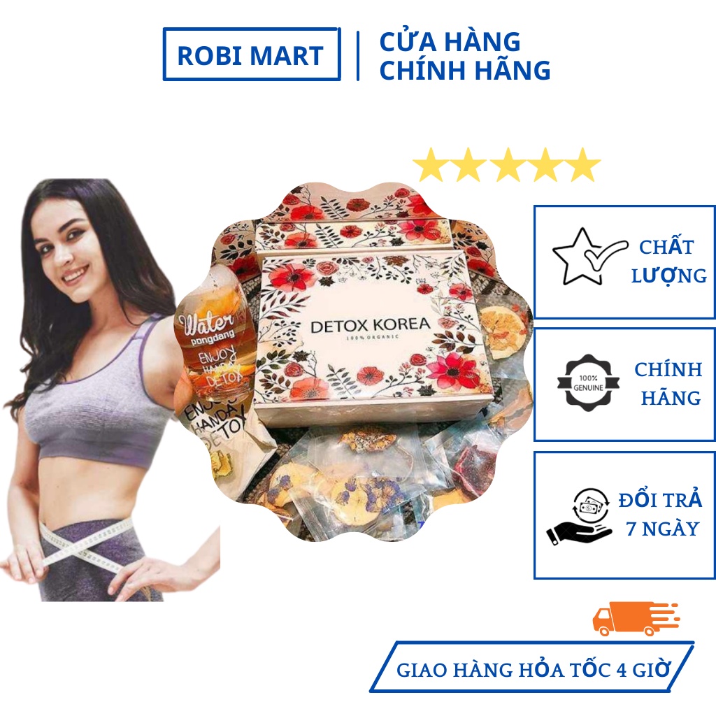 Trà hoa quả sấy khô DETOX KOREA Robi Mart Set 30 gói, full hộp