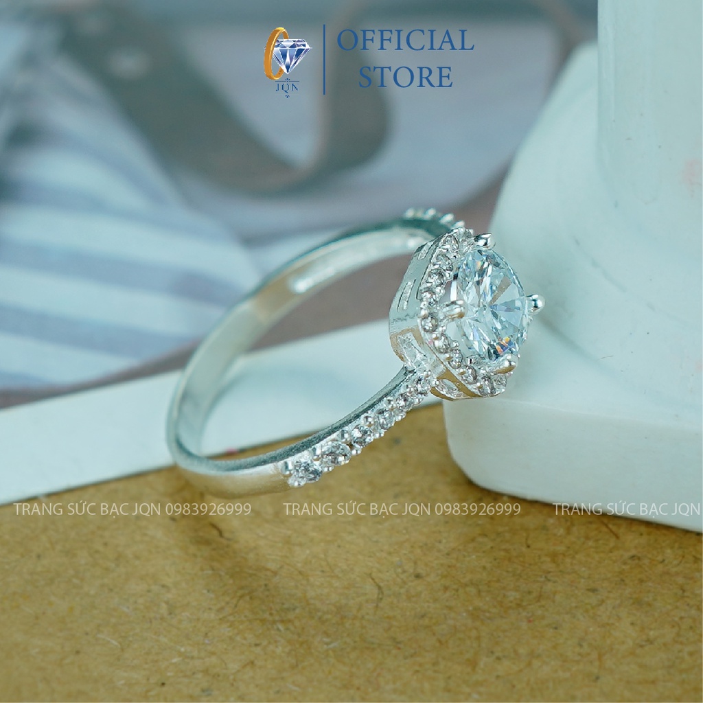 Nhẫn Nữ Bạc JQN N35 mặt đá vuông