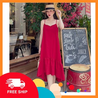 Đầm 2 dây đi biển|Váy maxy đũi xòe đuôi cá thời trang mặc là xinh