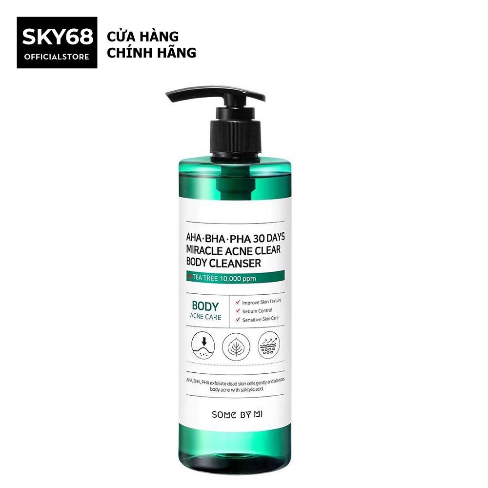 [Mã FMCGMALL -8% đơn 250K] Sữa tắm giảm mụn thần kì Some By Mi AHA-BHA-PHA 30Days Miracle Acne Clear Body Cleanser 400gr