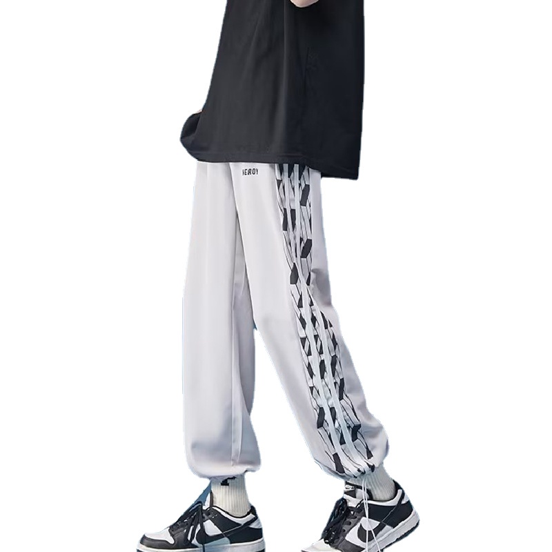 Quần harem Lưng Thun Co Giãn Dáng Rộng Viền Sọc Bên Hông Thoải Mái Phong Cách Hip Hop Đường Phố Cho Nam Cỡ Lớn M-3XL