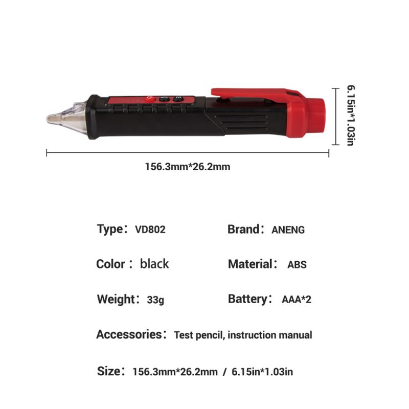 Bút thử điện áp / báo động bằng âm thanh AC 12 ~ 1000V