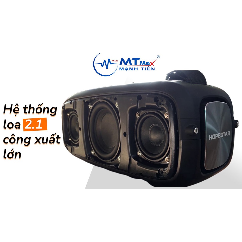 Loa Bluetooth HOPESTAR A30 Di Động Công Suất lớn Siêu Bass với thiết kế loa dạng cộng hưởng những âm thanh mạnh mẽ
