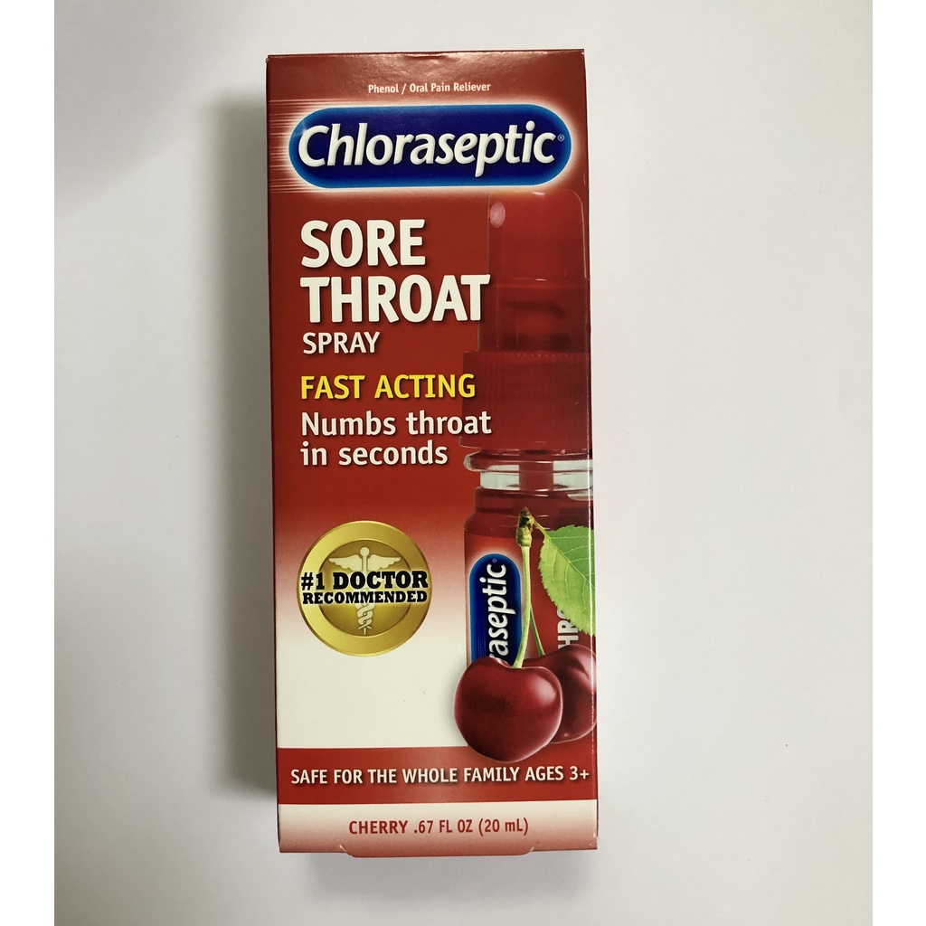 Chai xịt giảm đau họng chloraseptic sore throat cherry 20ml - USA hương cherry