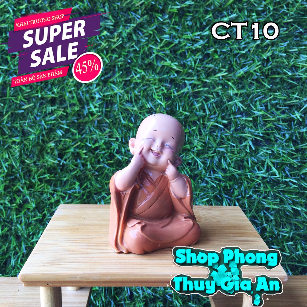 Tượng  Chú Tiểu Phong Thủy, Hàng Thủ công tại Việt Nam Trang trí Nội Thất, Bàn làm việc, bể cá (Bộ 03 tượng)) | BigBuy360 - bigbuy360.vn