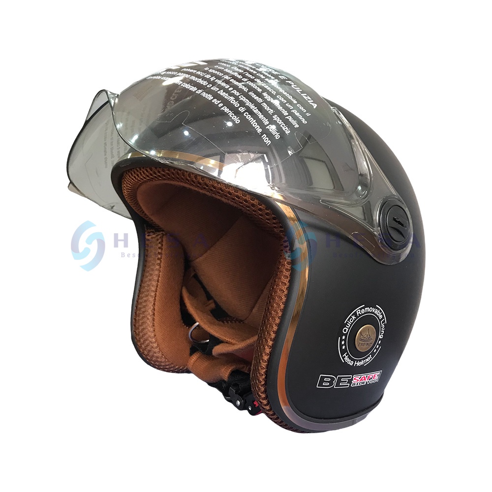 Mũ Bảo Hiểm HESA 3/4 Đầu Có Kính Trùm Đầu Hàng Chính Hãng Bảo Hành 5 Năm