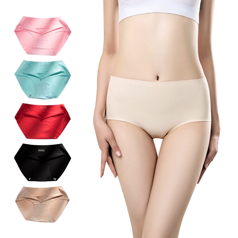 Women Underwear Ice Silk Panties Girls Clothing Underwear Panty Plus Size M/L/XL/2XL