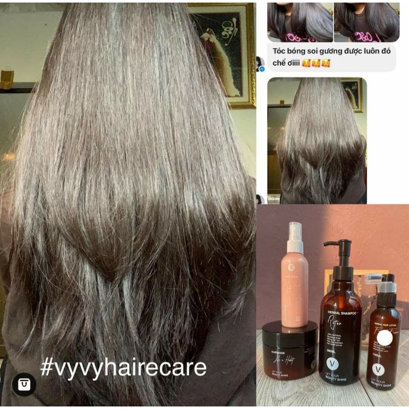Combo giảm rụng kích mọc phục hồi tóc khô xơ (cao bồ kết, ủ phục hồi và xịt bưởi) VyVy Hair Care