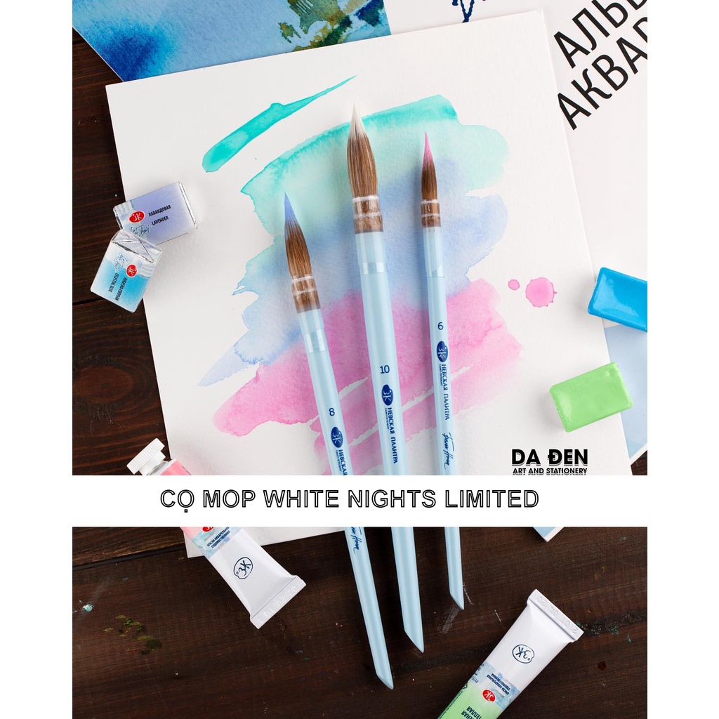 [DA ĐEN] Cọ Mop White Nights Limited Lông Chồn Mix Synthetic