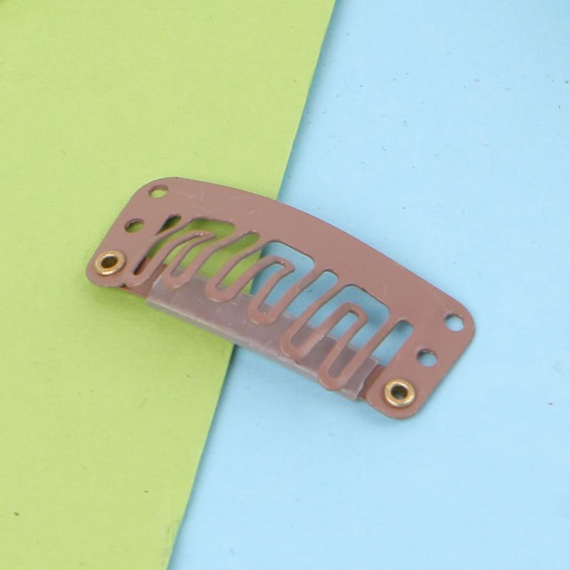 [Hàng mới về] Bộ 10 kẹp tóc hình chữ U màu nâu 32mm dùng để nối tóc giả