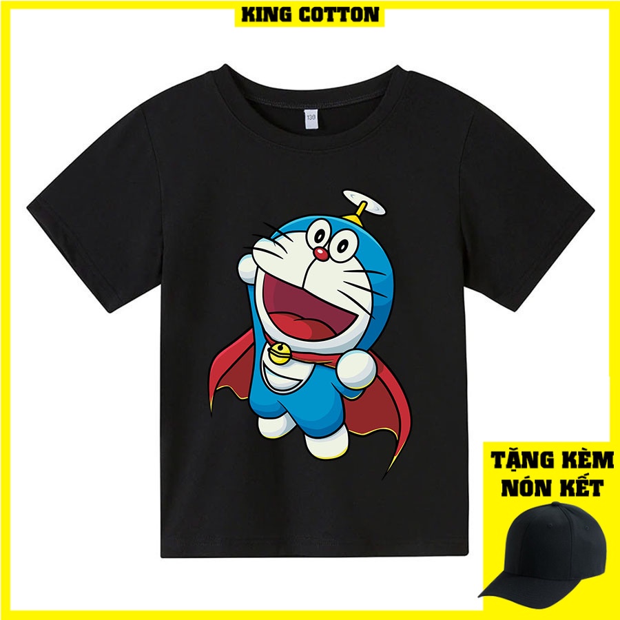 Áo thun cho bé doreamon anh hùng 4 màu Có size người lớn, King Cotton