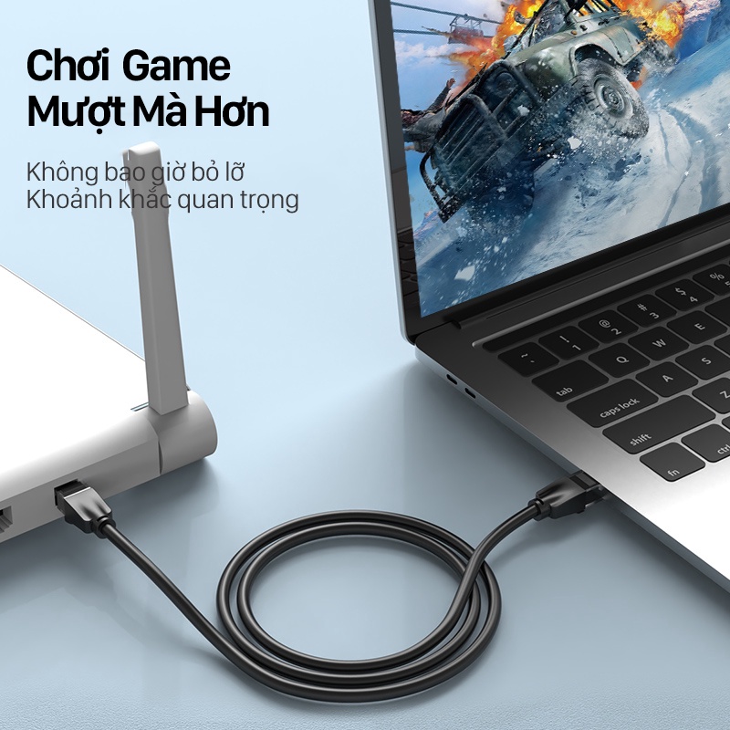 Dây mạng bấm sẵn 2 đầu Cat6 5m 10m 15m tốc độ cao pc Dây cáp mạng Lan ngoài trời UTP CAT 6 RJ45 Vention