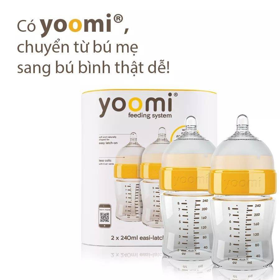 Bình sữa cao cấp PP Yoomi 240ml set 2 vàng