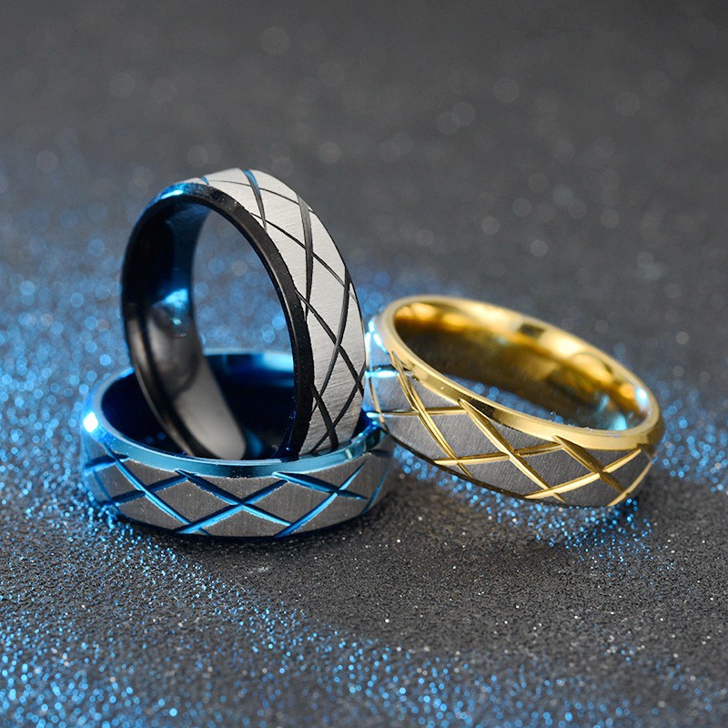 Nhẫn đính hôn bằng thép titan thiết kế mát mẻ thời trang cho nam và nữ