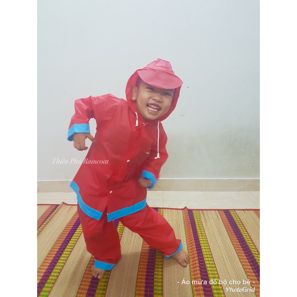 Bộ quần áo đi mưa cho bé Size 1 🧡 Áo mưa trẻ em