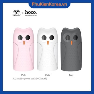 Sạc dự phòng 5000mah hoco kj2 hình chim cú mèo kikibelief - 2 cổng - bh toàn quốc
