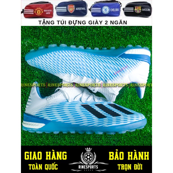 (HÀNG THAILAND) GIÀY BÓNG ĐÁ SÂN CỎ NHÂN TẠO 𝗔𝗱𝗶𝗱𝗮𝘀 X19.3 cổ thun thấp màu xanh ngọc.TF.CAM KẾT Y HÌNH-CAM KẾT HÀNG