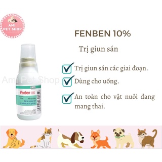 Hết lo giun sán cho chó mèo, chim cảnh, gà cảnh Vemedim Fenben 10%, chai 120ml