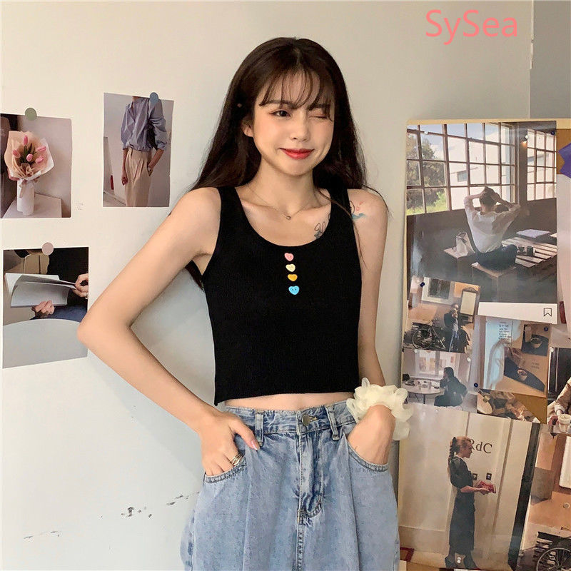 Áo Croptop Dệt Kim Dáng Ôm Thời Trang Mùa Hè Cho Nữ