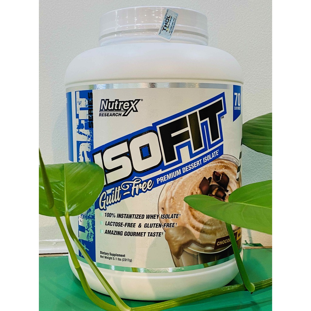 Nutrex ISOFIT, Whey Tăng Cơ - Đốt Mỡ, 25G Whey Protein Isolate - Không Lactose, 12.2G EAA, 5.9G BCAA, 2.3KG, 70 Lần dùng