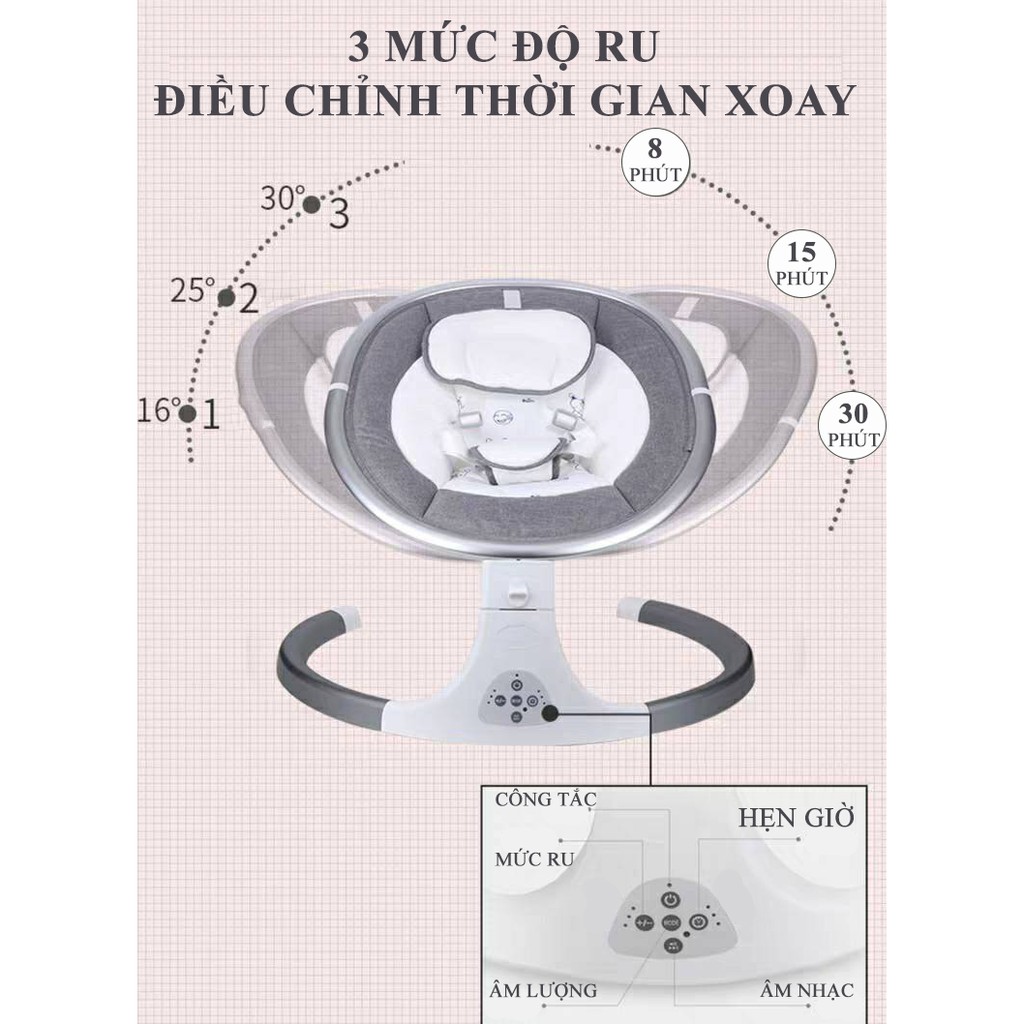 Nôi Đưa Điện Tự Động V-Baby F1