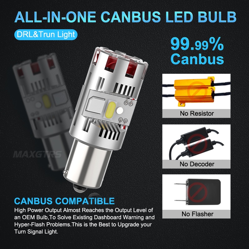 Bộ 2 Đèn LED Tín Hiệu 7440 1156 S25 PY21W BAU15S P21W BA15S Cho Xe Hơi