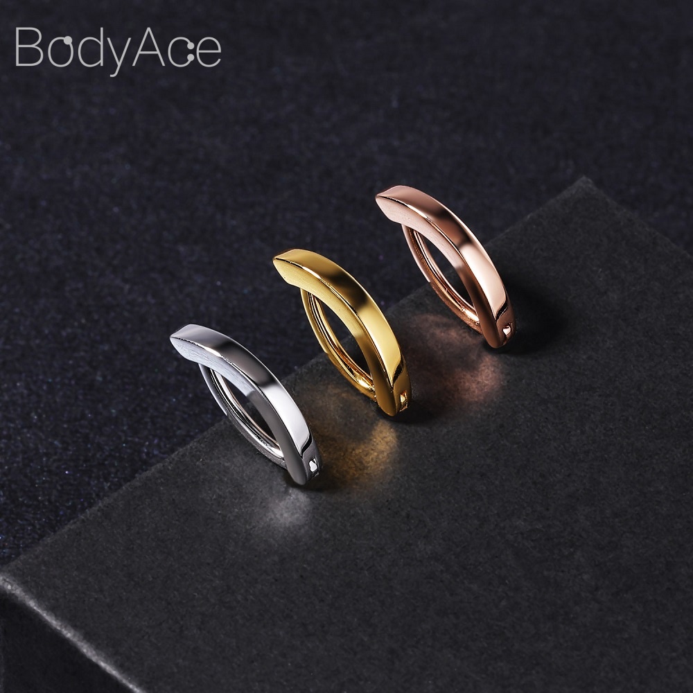 1 Khuyên Rốn Bằng Bạc Sterling 925 14K 8 / 10 / 12mm Màu Sắc Tối Giản