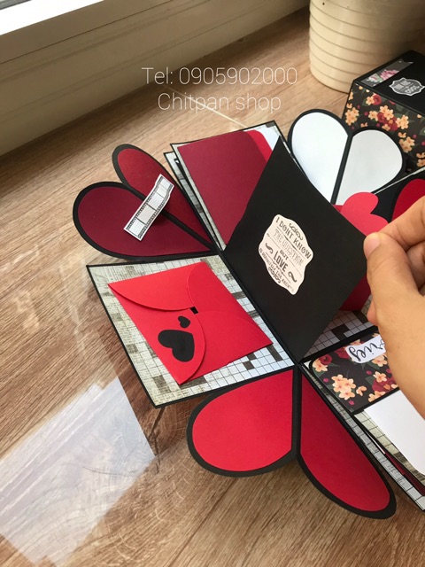 Hộp quà love box 10cm màu đỏ