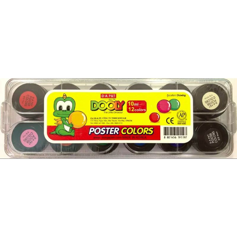 Màu Bộ Poster Colors Dooly 12 màu