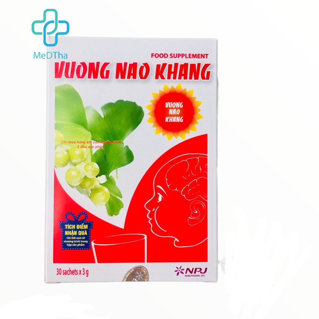 Vương Não Khang - Tăng Cường Trí Tuệ Trẻ Nhỏ, Hỗ trợ cho Trẻ tự kỉ, Tăng động, Chậm giao tiếp (Hộp 30 gói) [Chính Hãng]
