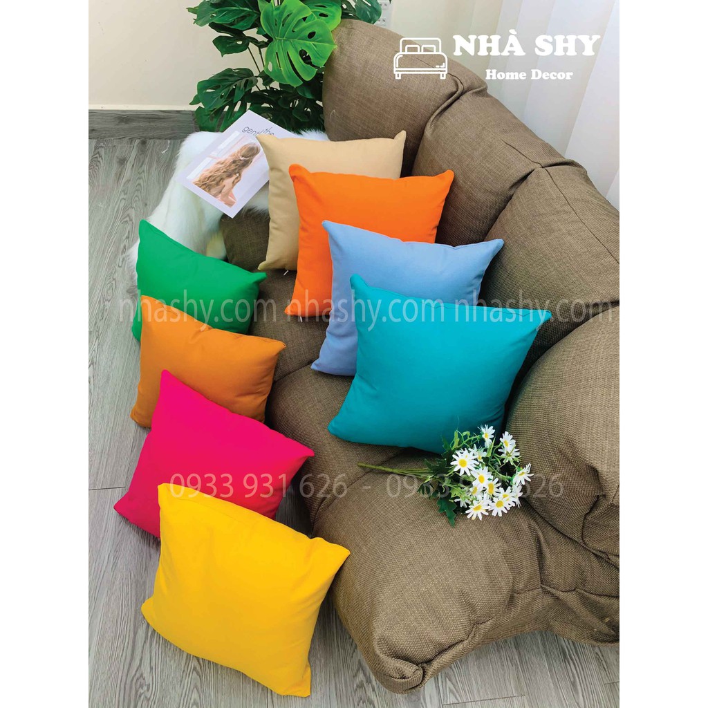 Gối Sofa Trơn Màu Tựa Lưng - Gối Trơn Nhiều Màu Hình Vuông size 36x36cm