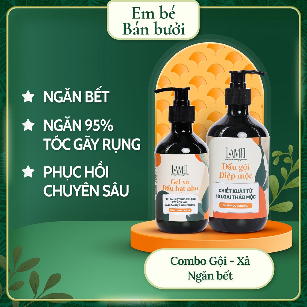 Combo Dầu Gội Và Gel Xả Lamei Phục Hồi Tóc Hư Tổn - Em Bé Bán Bưởi