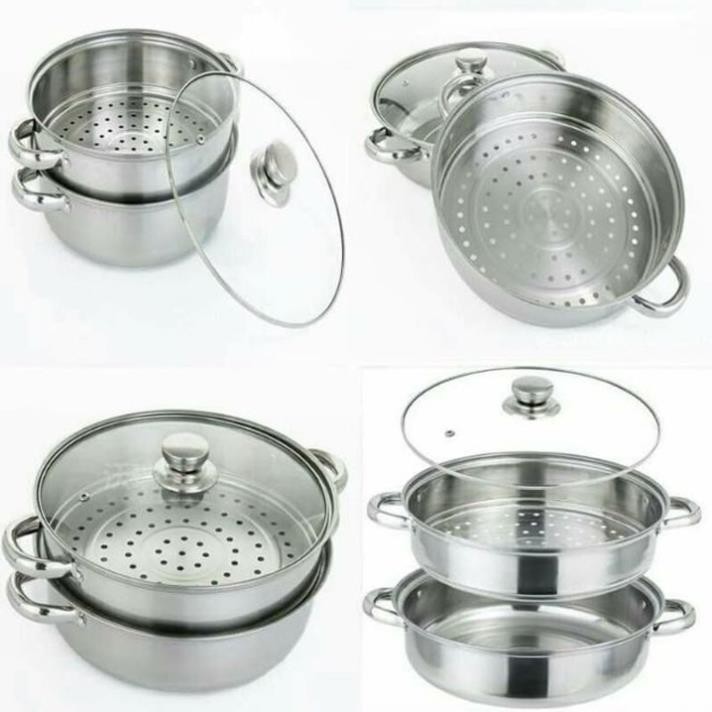 [Xả Kho]Nồi hấp inox 2 tầng POT size 28cm