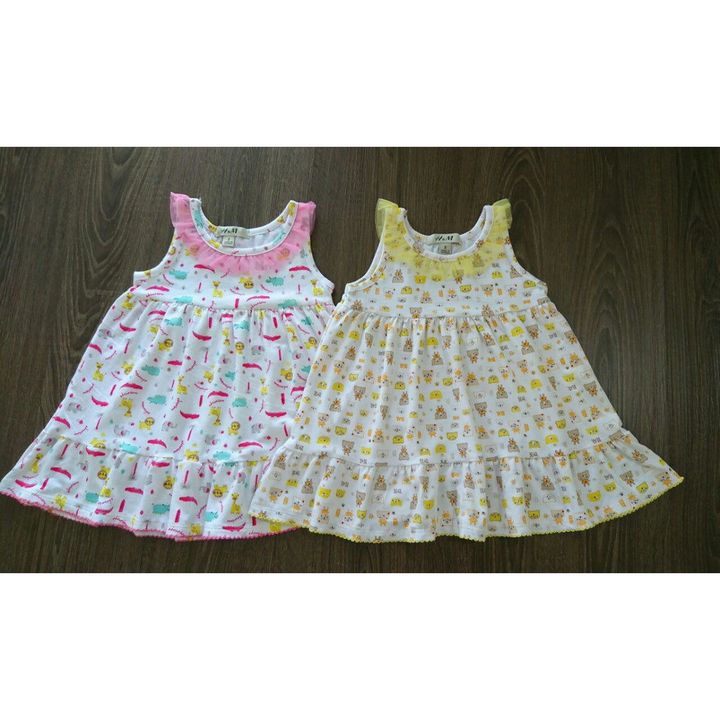 Đầm suông xòe babydoll phối ren cho bé gái (size 1-8)