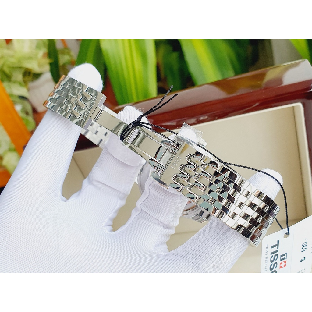 Đồng hồ Nam chính hãng Tissot 1853 Le Locle Powermatic 80 T006.407.11.053.00 Size 39,Lịch-Máy cơ-Dây kim loại cao cấp
