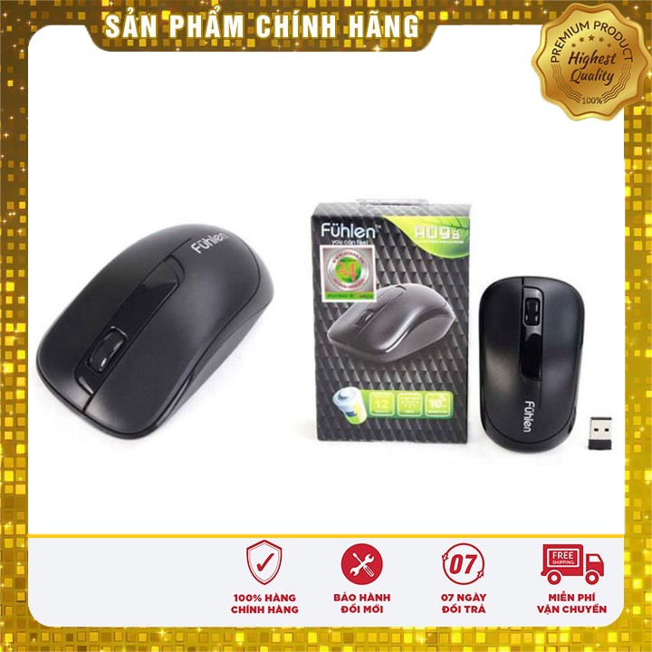 Chuột không dây Fuhlen A09B - Có pin đi kèm - Chính hãng có Tem ninza chống hàng giả - BH 12 tháng