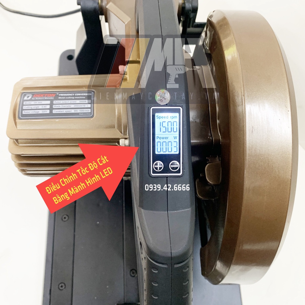 Máy cắt hợp kim 255mm tua chậm chính hãng Dekton Model DK-955, Brushless , công suất 3000W