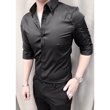 😍Áo Sơ Mi Nam Dáng Slimfit (Dáng Tôn Body) Cực Đẹp+Vải Kate Lụa Mỹ Chống nhăn