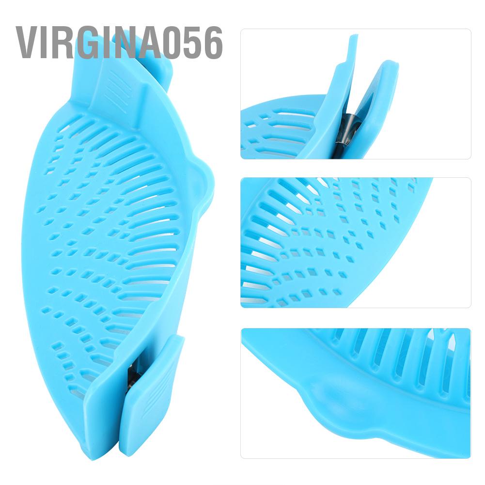 Virgina056 Pan Pot Silicone Strainer Kitchen Filter Colanders for Noodles Vegetables Food Drainer