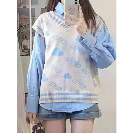 Áo gile len nữ, áo len dệt kim phong cách hàn quốc cực xinh cho chị em | BigBuy360 - bigbuy360.vn