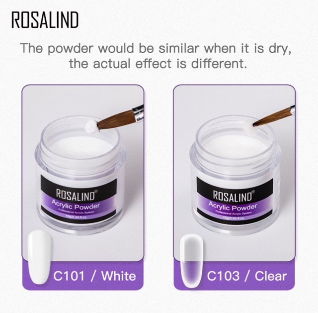 Bột đắp móng Acrylic Rosalind 10g cho móng xinh