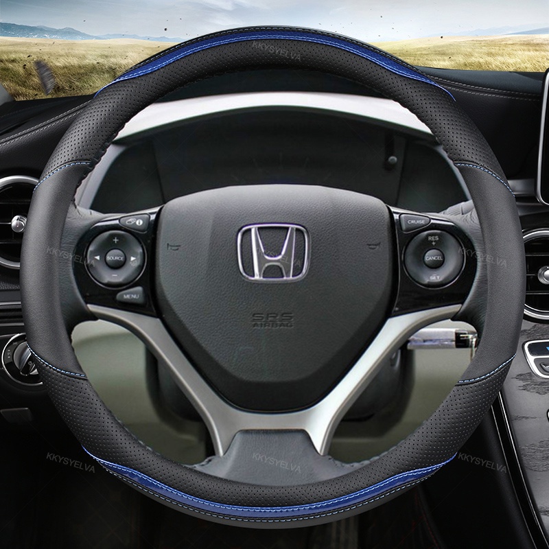 Bộ Tấm Vải Da + Sợi Carbon Bọc Vô Lăng Xe Hơi HONDA CIVIC 2004 2006 2007 2008 2009 2012 2013 2014