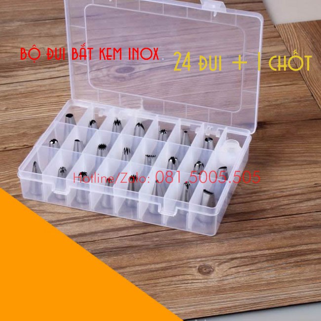 Bộ đui 24 chiếc kèm chốt chất liệu đui inox bền sạch dễ vệ sinh - Thiết bị trà chanh