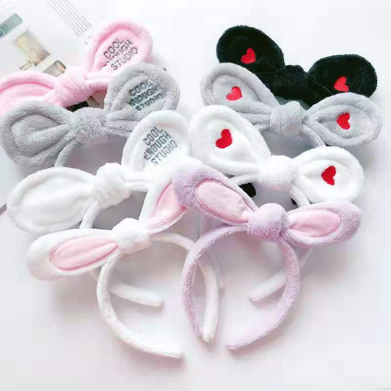 Băng đô rửa mặt thiết kế tai thỏ dễ thương