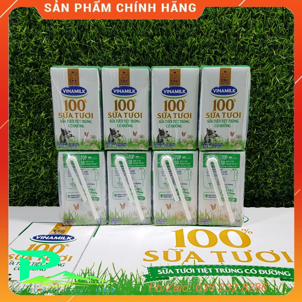 Sữa tươi Vinamilk 100% hộp 110ml