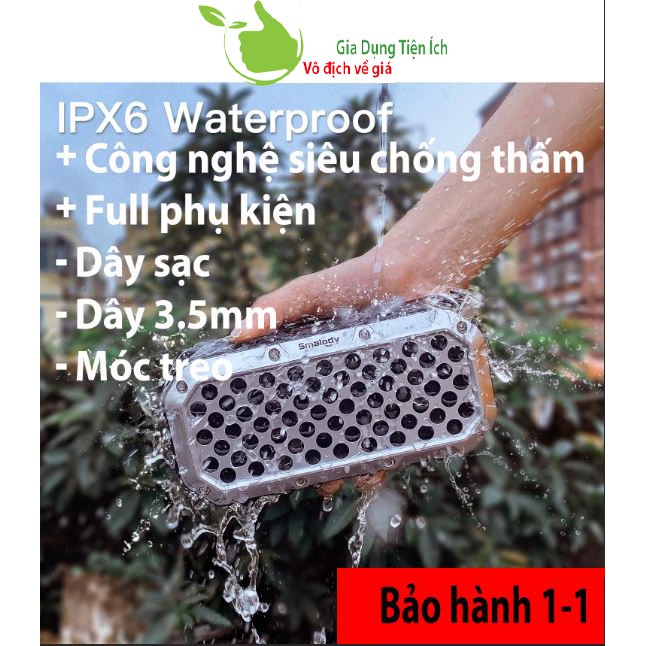 Loa Bluetooth IPX6 chống nước hút chân không, Âm thanh bass siêu hay, Công nghệ chống nước, chống va đập